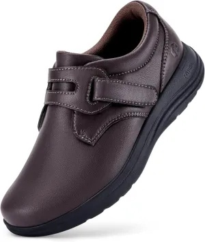 FitVille Wide Walking Shoes for Women Diabetic Dress Shoes with Arch Support Casual Orthopedic Leather Oxford Shoes All Day Comfort