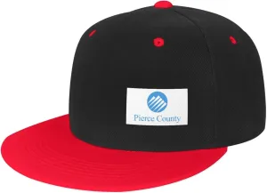 Flag of Pierce County, Washington Snapback Hats for Men Women Hat Baseball Cap Flat Bill Visor White Hat