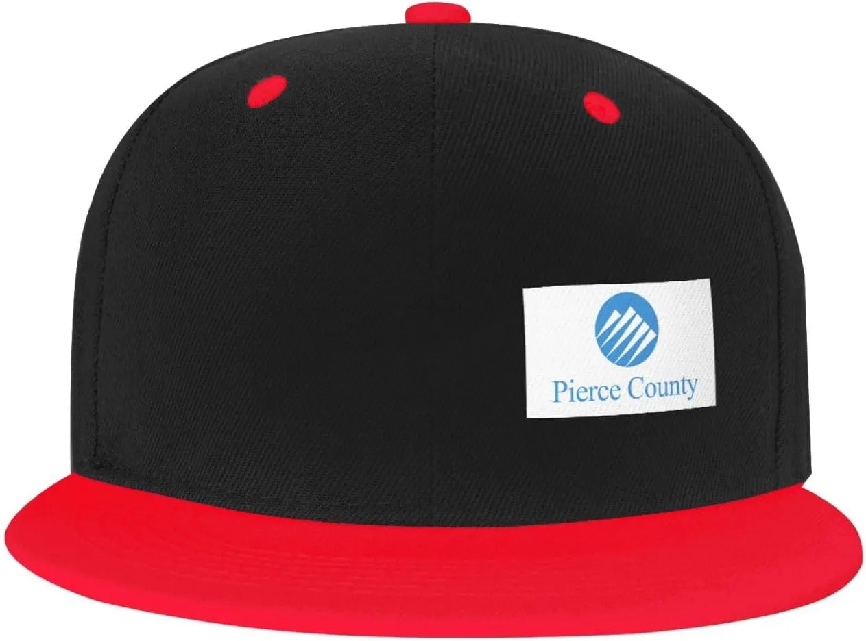 Flag of Pierce County, Washington Snapback Hats for Men Women Hat Baseball Cap Flat Bill Visor White Hat