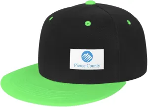 Flag of Pierce County, Washington Snapback Hats for Men Women Hat Baseball Cap Flat Bill Visor White Hat