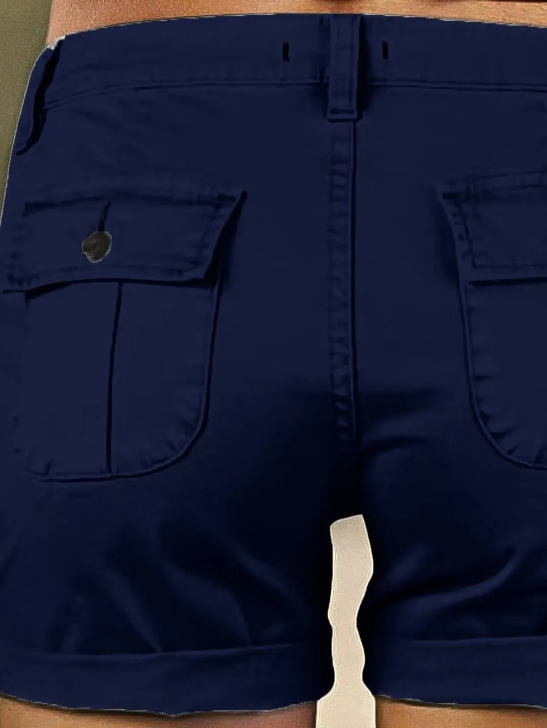 Flamingals Women's Cargo Shorts Mid Waist Trendy Summer Hiking Shorts with Flat Pocket for Women
