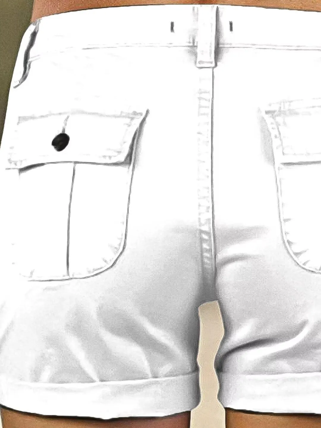 Flamingals Women's Cargo Shorts Mid Waist Trendy Summer Hiking Shorts with Flat Pocket for Women