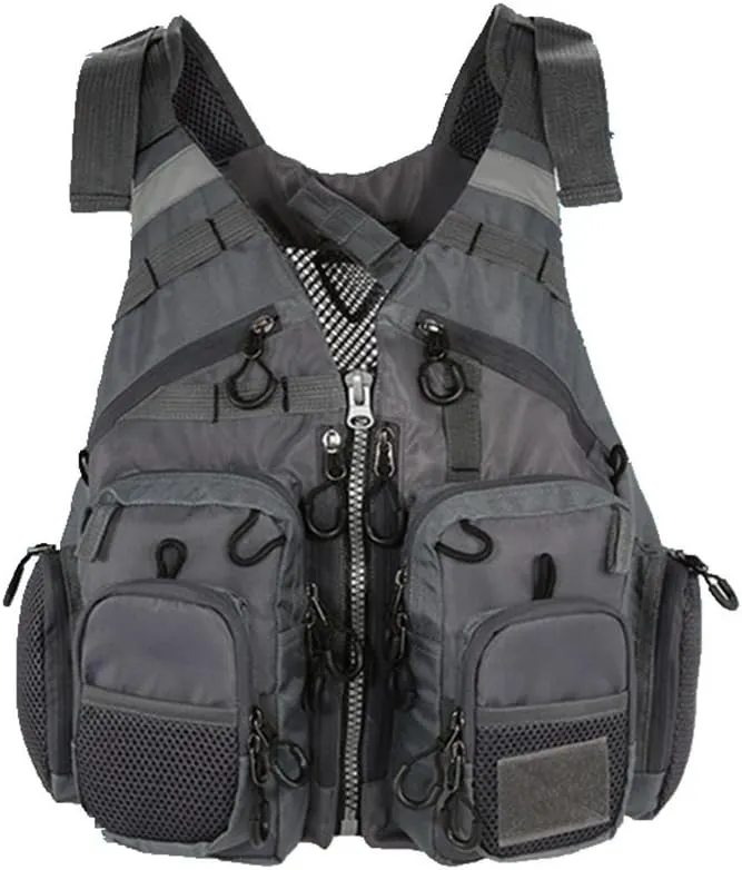 Fly Fishing Vest Pack Universal Fit, Breathable Fishing Backpack with Rod Holders
