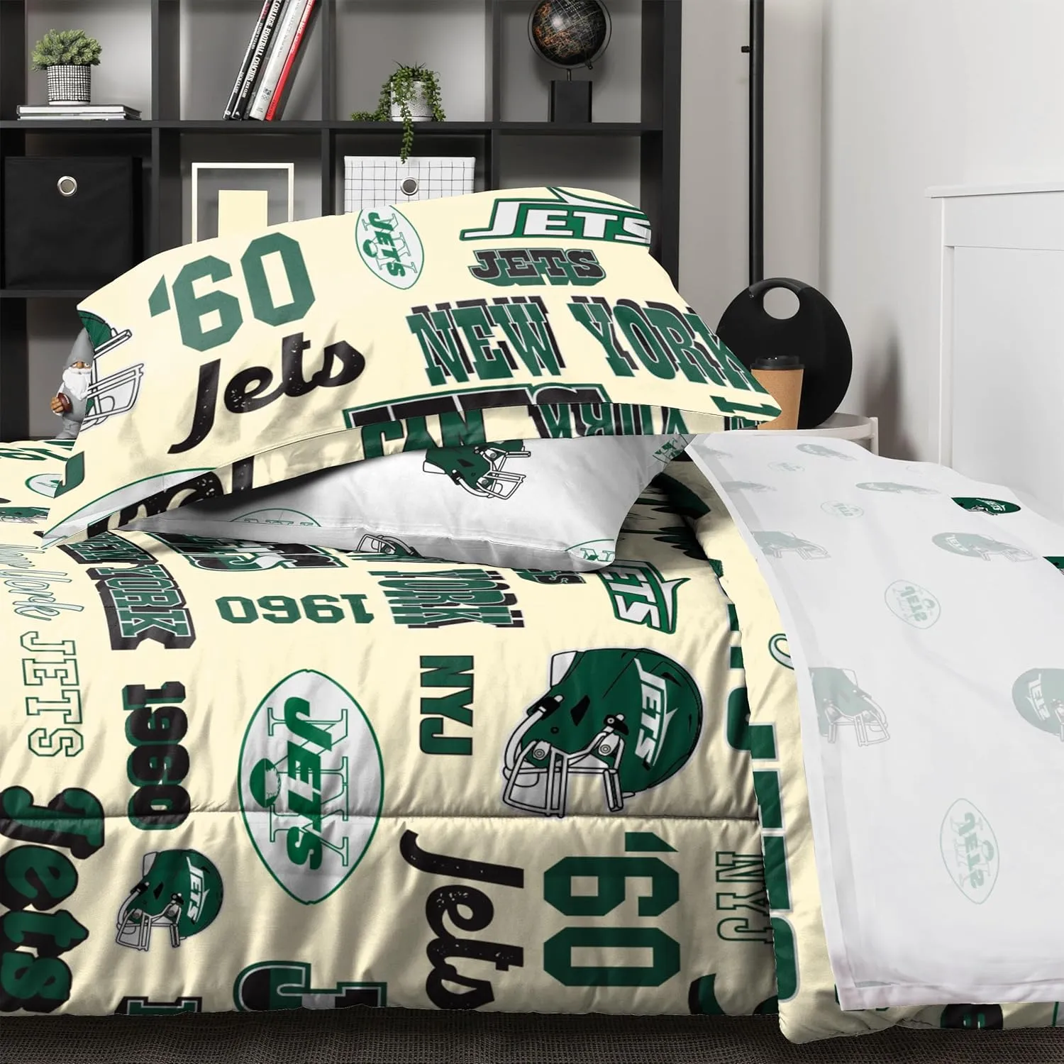FOCO NFL Unisex-Adult NFL Team Logo Bed in a Bag Comforter Sheets Pillow Cases Bedding 5-Piece Set