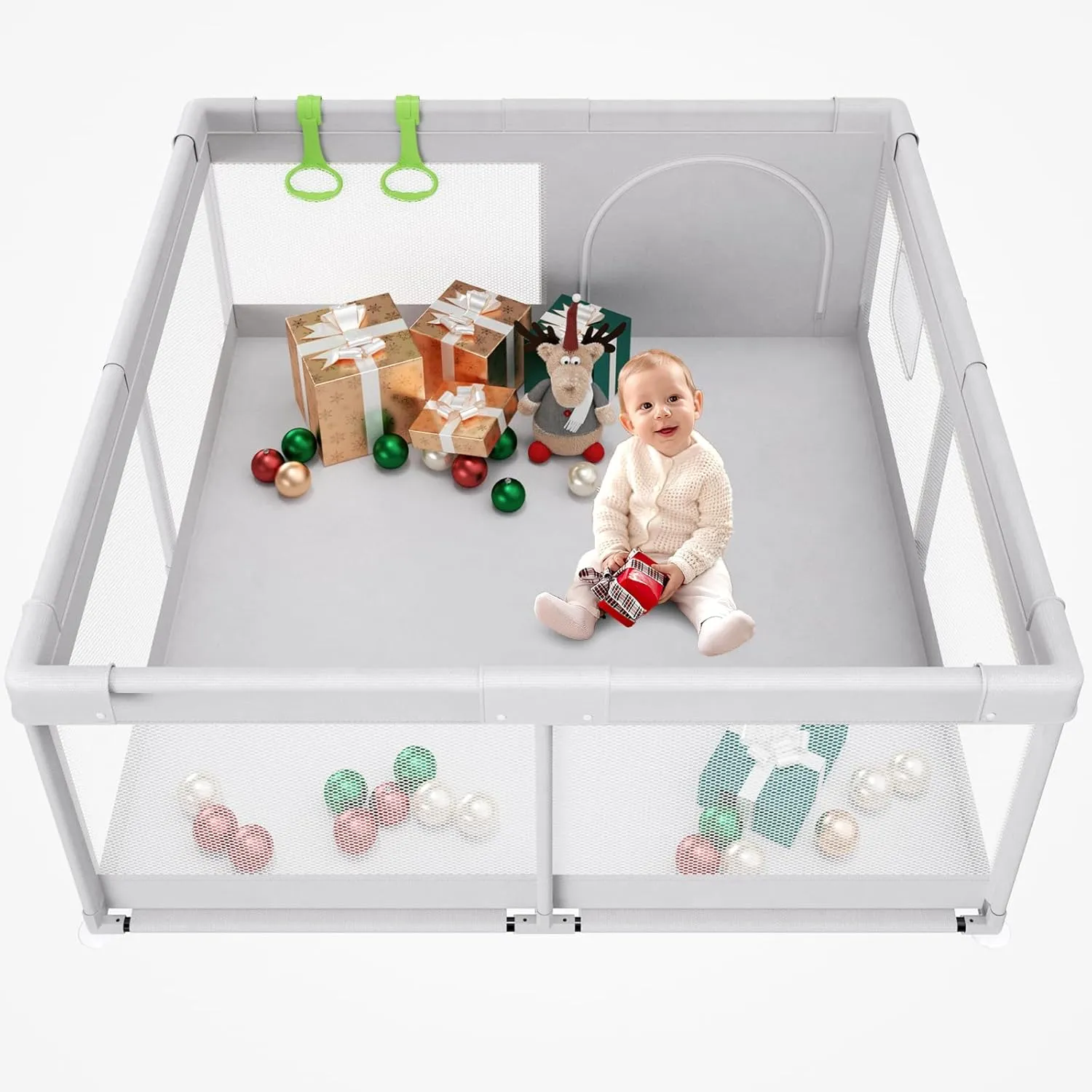 Fodoss Baby Playpen, 47x47 in Small Play Pen,Toddler Playpen for Apartment,Play Yard,Activity Fence, Extra Large Baby Playard