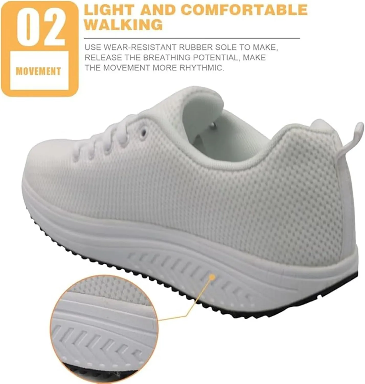 FOR U DESIGNS Breathable Women Swing Wedges Platform Shoes Floral Printed Lightweight Girls Sport Toning Sneakers