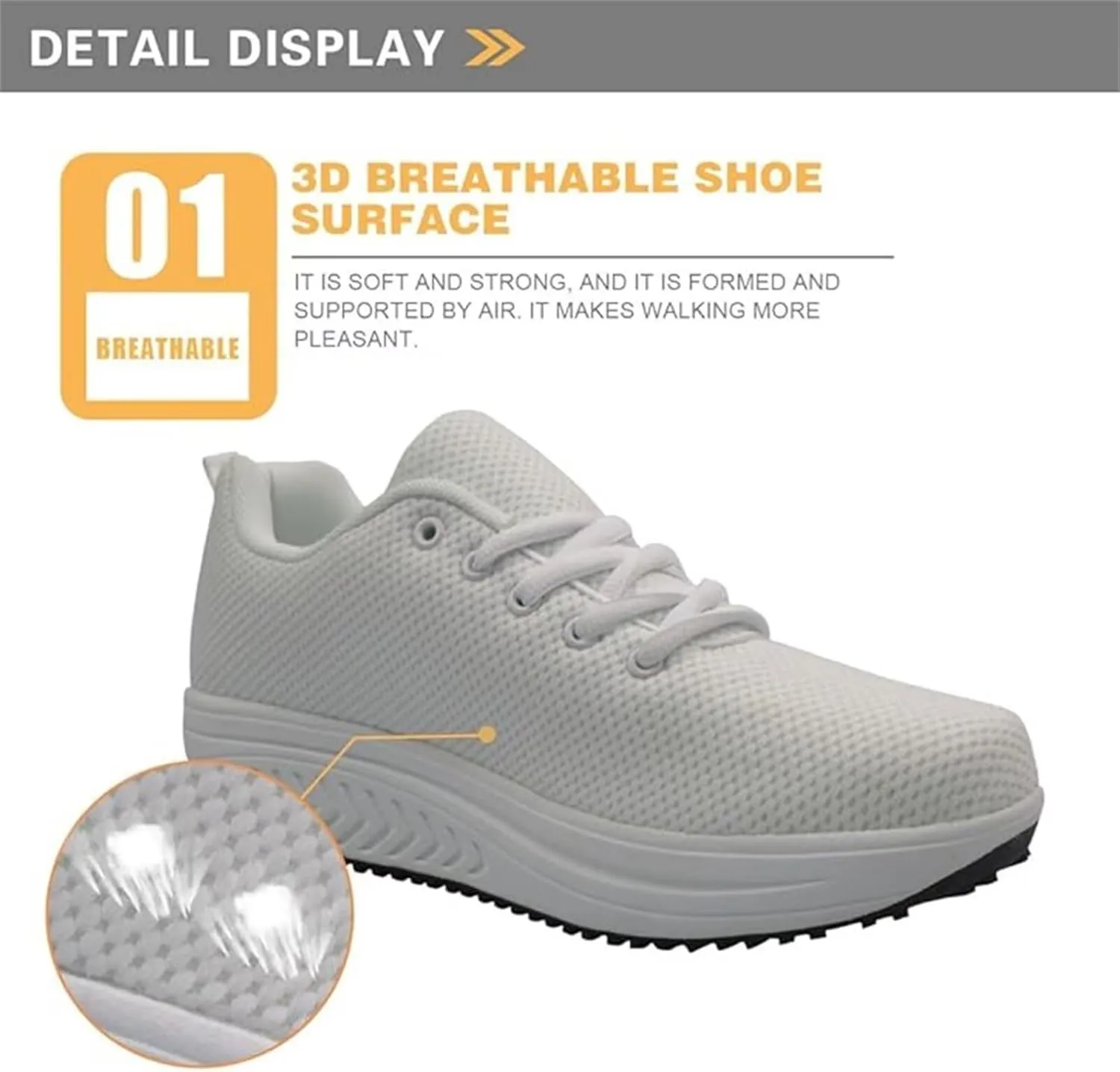 FOR U DESIGNS Breathable Women Swing Wedges Platform Shoes Floral Printed Lightweight Girls Sport Toning Sneakers