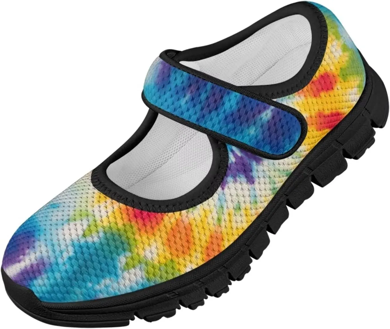 Forchrinse Rainbow Girls and Toddler Mary Jane Sneakers Soft Sole Barefoot Flats Comfort School Party Play Shoes Ballet Flats for Kids Size 11-2.5