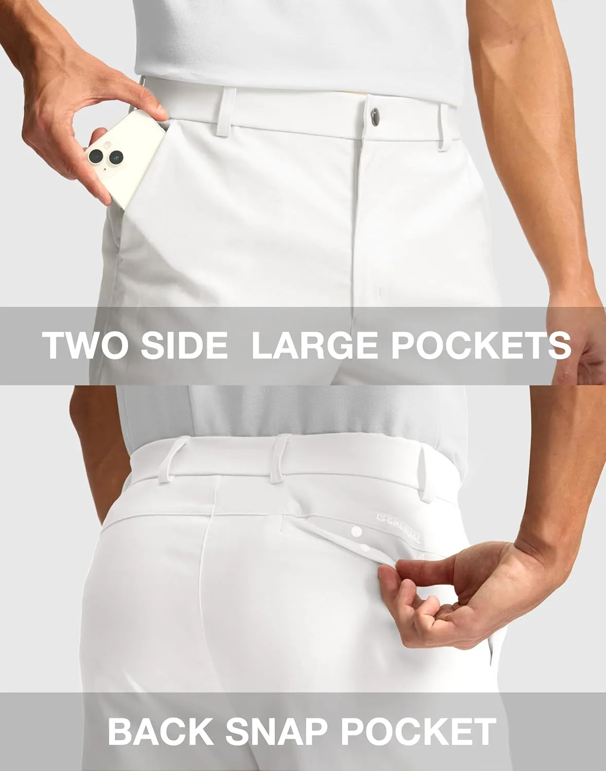 G Gradual Men's Golf Dress Shorts 7"/ 9" Stretch Casual Work Flat Front Shorts for Men with 3 Pockets Quick Dry