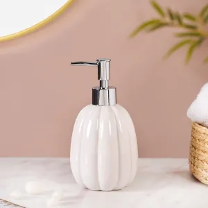 Glossy Lined Soap Dispenser White 400ml