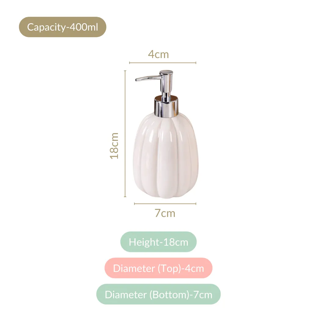 Glossy Lined Soap Dispenser White 400ml