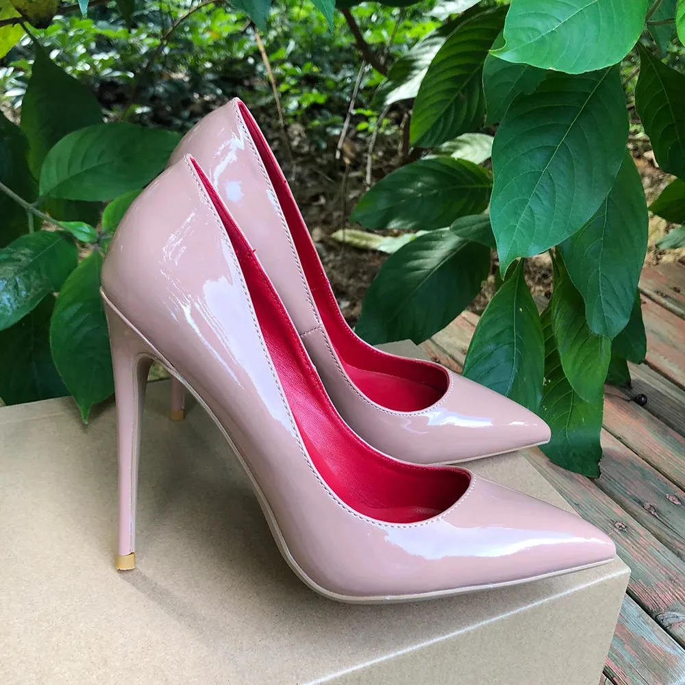 Glossy Patent Nude Elegant Pumps Stilettos Women