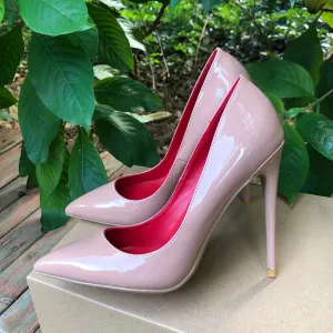 Glossy Patent Nude Elegant Pumps Stilettos Women