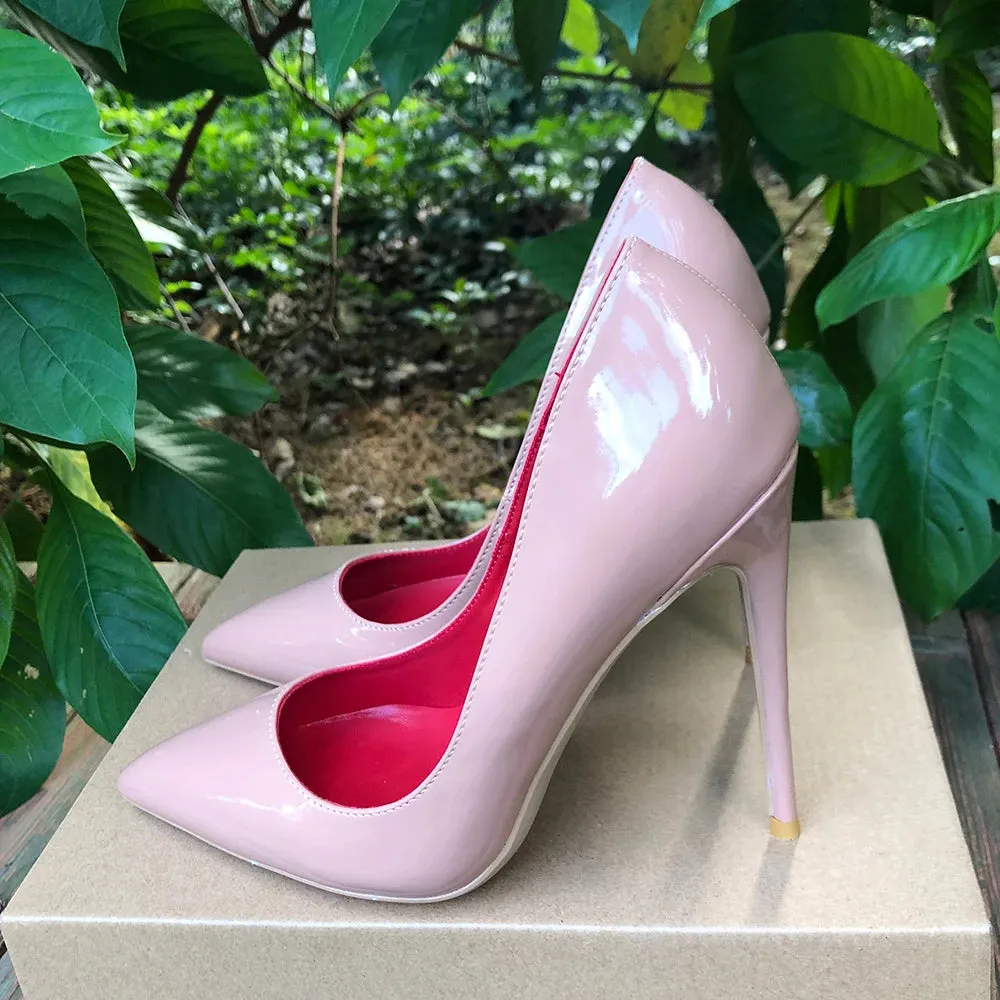 Glossy Patent Nude Elegant Pumps Stilettos Women