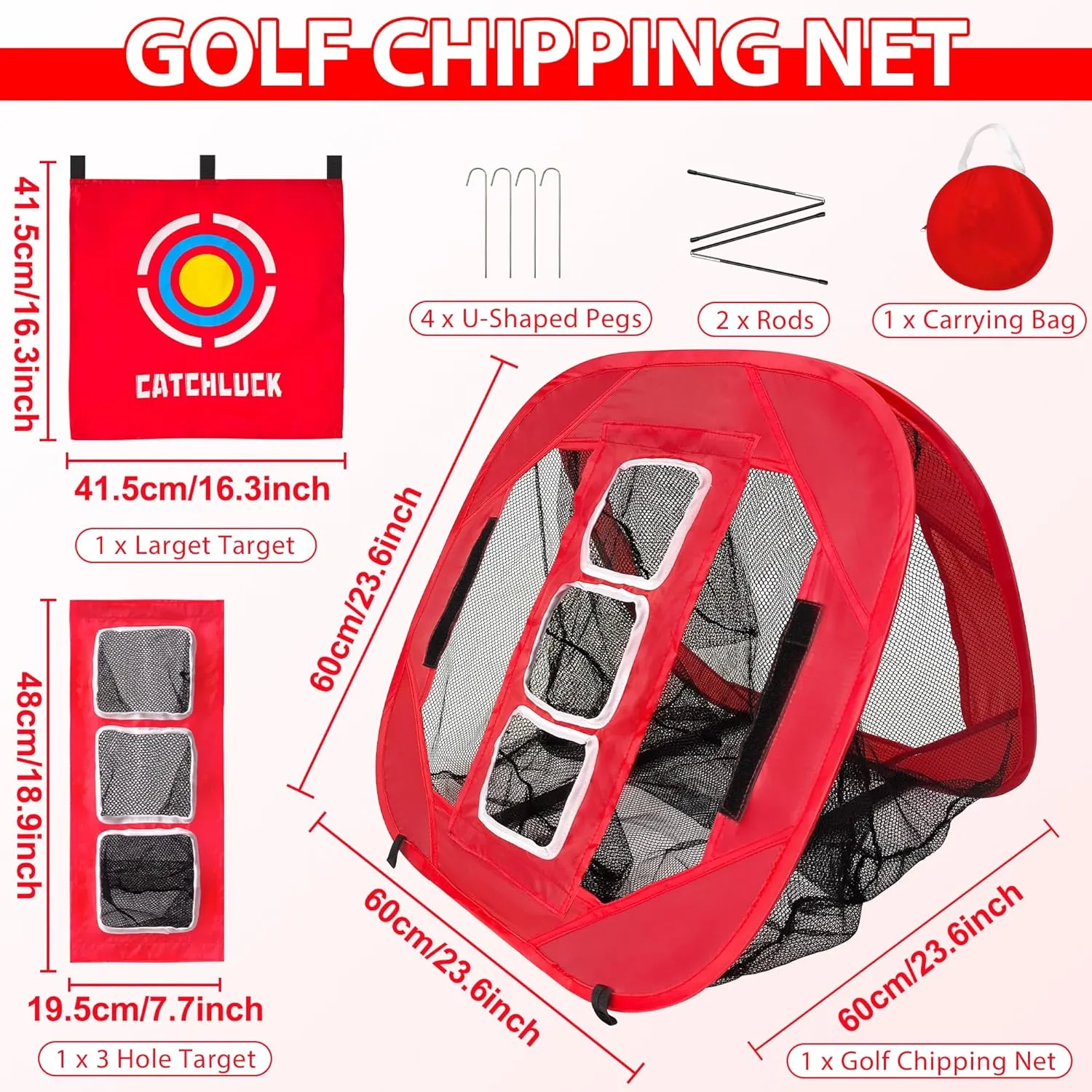 Golf Chipping Net - Backyard Practice Net with Pop Up Target
