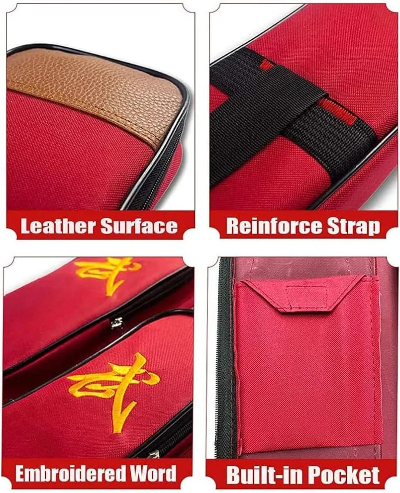 GOONSDS Sword Bag Double Layer - Carrying Multifunctional Weapon Bag for Martial Arts Kung Fu Taichi Sword,Red,118