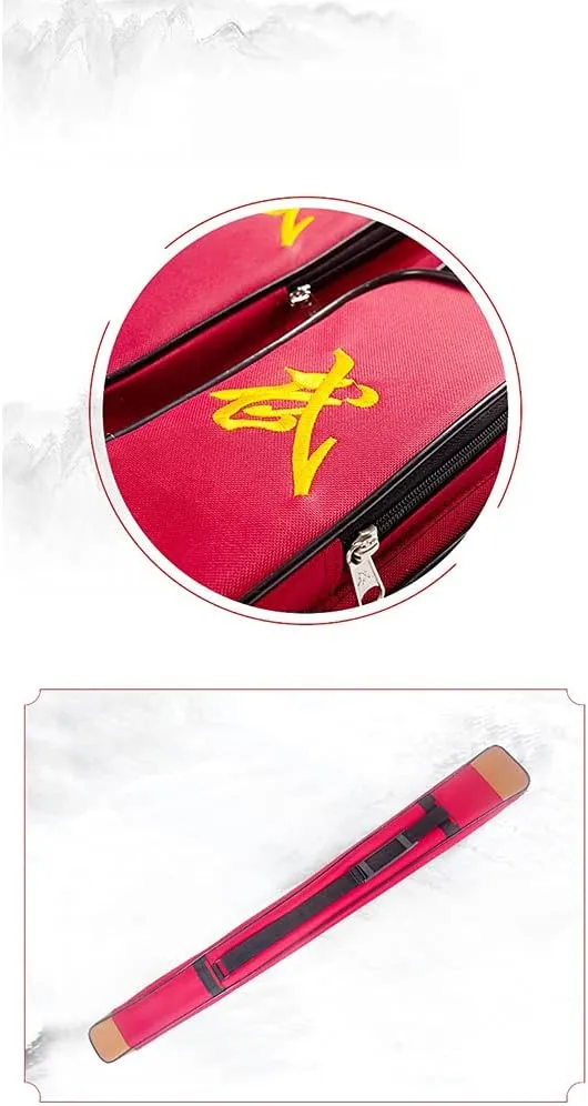 GOONSDS Sword Bag Double Layer - Carrying Multifunctional Weapon Bag for Martial Arts Kung Fu Taichi Sword,Red,118