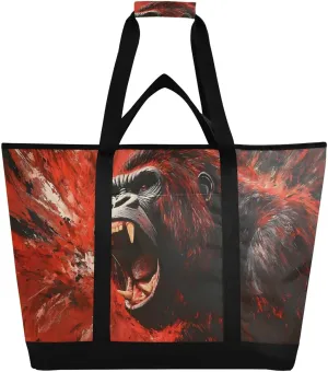 Gorilla Red Roar Large Insulated Cooler Bag, Collapsible Soft Cooler Makes a Perfect Insulated Grocery Bag, Food Delivery Bag, Travel Insulated Bag or Beach Cooler Bags