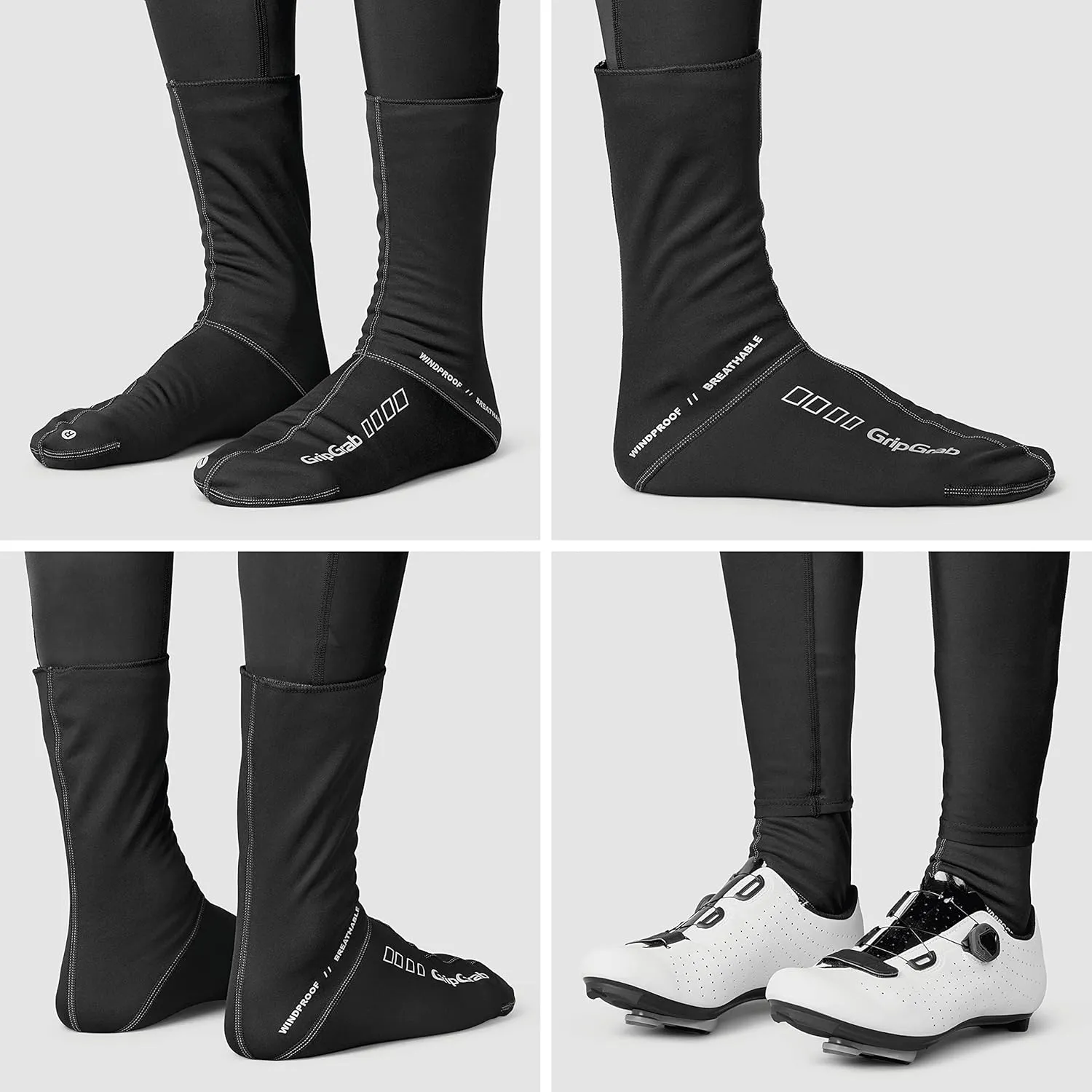 GripGrab Windproof Spring Fall Thermal Cycling Socks Long High Cut Pre-Shaped Cold Weather Cycling Socks Tall Bike Socks
