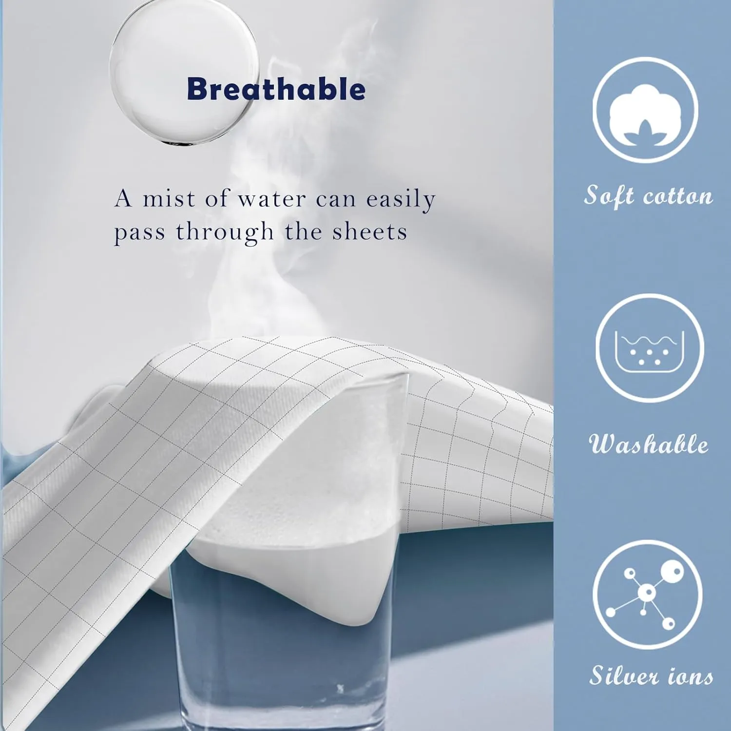 Grounding Crib Sheet Cotton Grounding Sheets for Baby Crib Bedding 27 x 52 Inch Silver Fiber Grounded Sheet with Grounding Cord