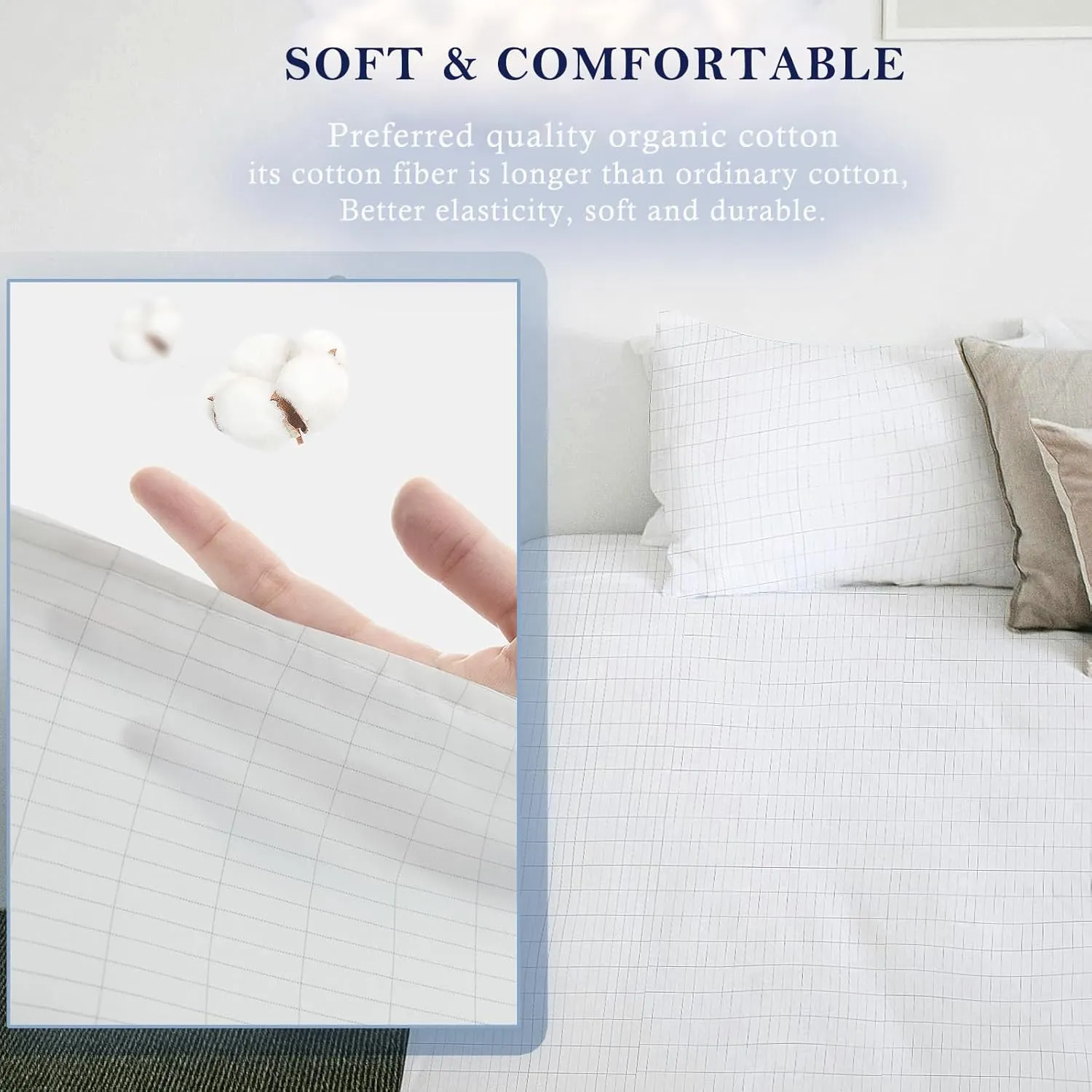 Grounding Crib Sheet Cotton Grounding Sheets for Baby Crib Bedding 27 x 52 Inch Silver Fiber Grounded Sheet with Grounding Cord