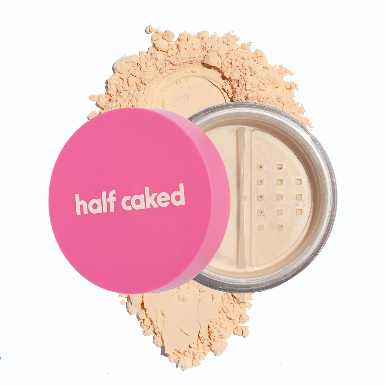 Half Caked Star Bright Loose Setting Powder, Included Puff, Vegan & Cruelty-Free (Banana, 8.2g)