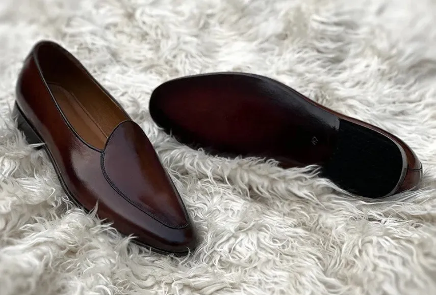 Handmade Brown Leather Loafers for Men - Penny Moccasins