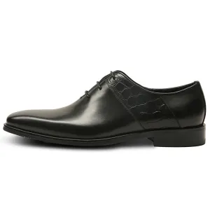 Handmade Oxford Shoes, Alligator Print Genuine Leather Dress Shoes