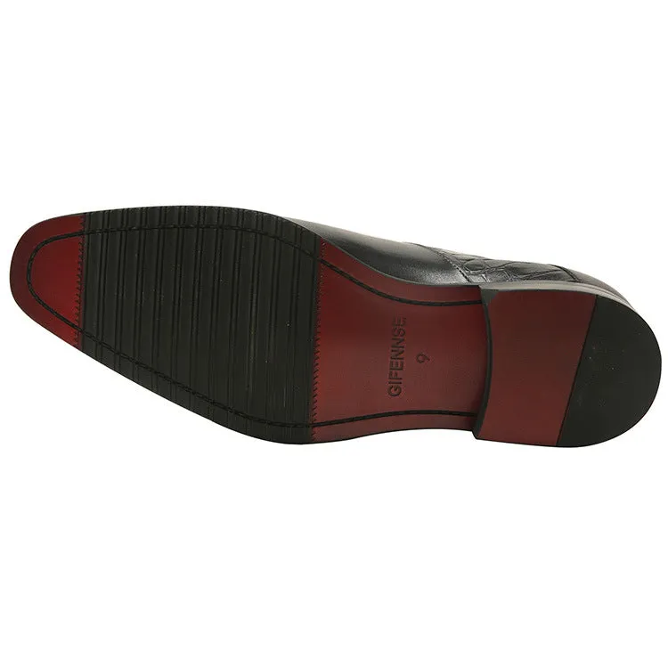 Handmade Oxford Shoes, Alligator Print Genuine Leather Dress Shoes