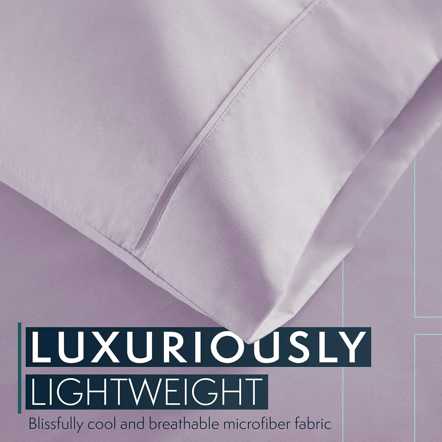 HC COLLECTION Twin Sheets Set, 3 pc Bed Sheets & Pillowcase Set - Machine Washable for Easy Care - Soft & Breathable All Season Microfiber Sheets with Deep Pockets - Lavender