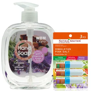 Himalayan Chef WBM Natural Lavender Liquid Hand Soap With Variety Pack Nasal Inhaler, 10 Pound (8653 8206ABC)