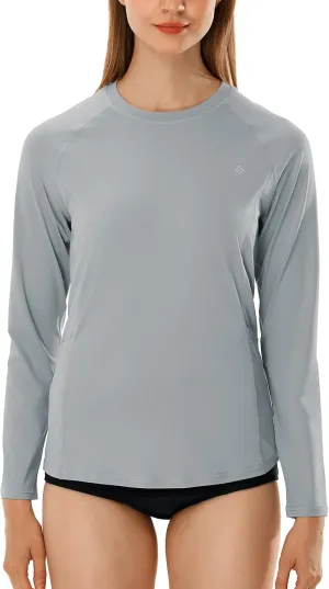 HODOSPORTS Rash Guard for Women UPF 50  Swim Shirt with Pockets Sun Protection Shirts Lightweight Long Sleeve