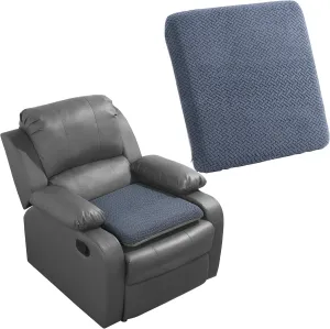 HOMBYS Tufted Furry Recliner Seat Cushion for Elderly Foam Curved Edge Large Square Seat Cushion for Recliner Chair, Floor Pillow, Office Chair, Car, No Pressure on Thighs,Grey