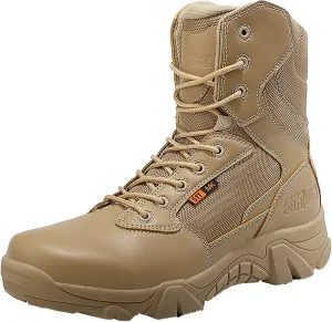 hongrenamz Men's Hiking Boots Waterproof Lightweight Walking Trekking Camping Boots Breathable Non-Slip Outdoor Shoes Sand-EU40/US7.5
