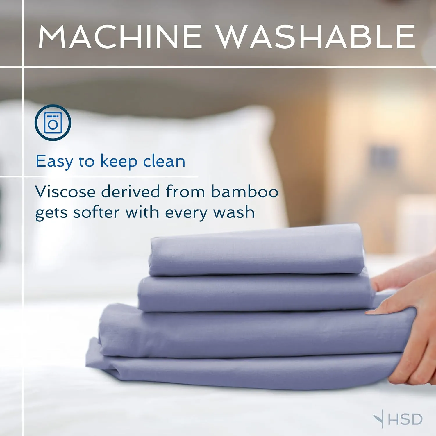 Hotel Sheets Direct 4 Piece Bed Sheet Set Full Size, 100% Viscose Derived from Bamboo Sheets Set with 2 Pillowcases, Cooling & Breathable Luxury Bedding, Moisture-Wicking & Silky Soft Texture, Sand