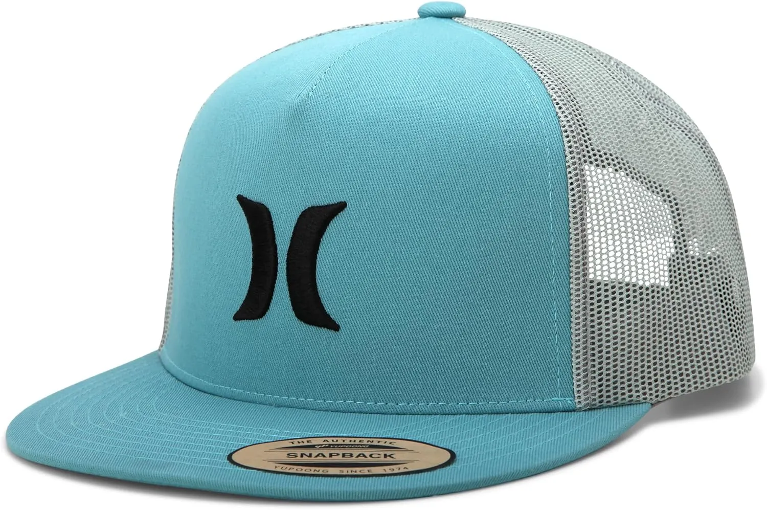 Hurley Men's Caps - Flat Brim Mesh Panel Baseball Cap Trucker Hat - Snap Back Hats for Men