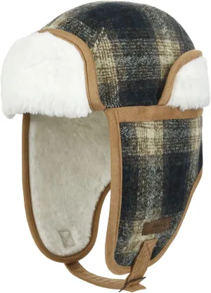 ililily Howels Wool Plaid Pattern Aviator Trapper Trooper Faux Fur Ear Flaps Hat