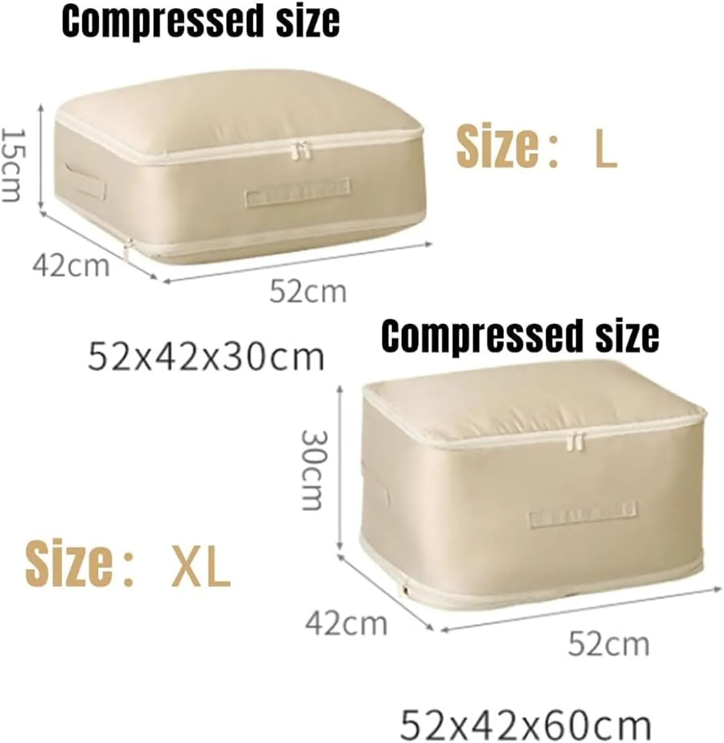 Implicationi Compression Organizer, Ultra Space Saving Self Compression Organizer, Heavy Duty Moving Bags for Comforters, Premium Comforter Storage Bag Packaging Cube (Pink, Large)