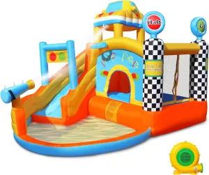 Inflatable Bounce House Water Slide, Bouncy House for Kids 3-10, Blow Up Water Slides Water Park with Blower for Indoor Outdoor Backyard
