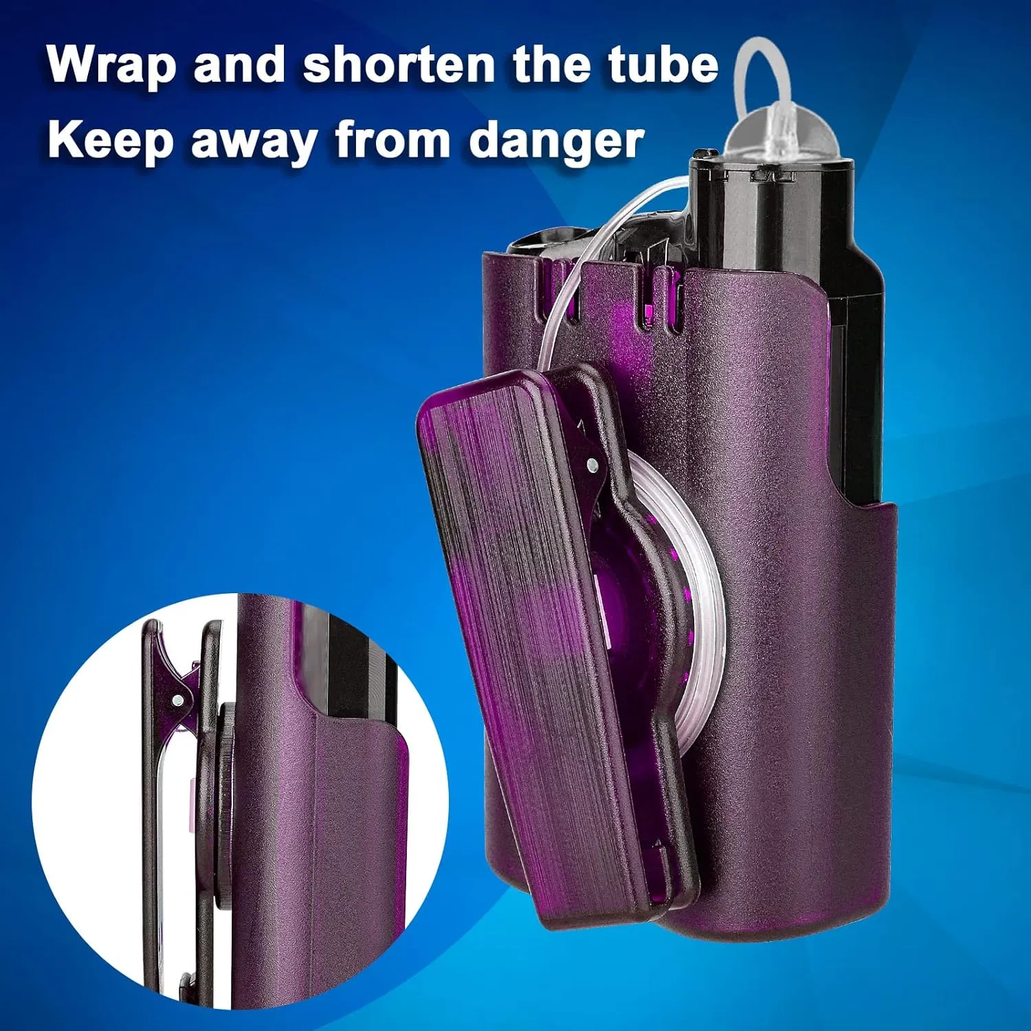 Insulin Pump Holder 360° Rotatable, Insulin Pump Case with Clip for Medtronic MiniMed 630G 640G 670G 770G 780G, Sturdy and Durable Clip (Purple)