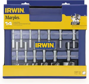 IRWIN Marples Forstner Bit Set, Wood Drill Bits, Made of Carbon Steel, Ideal for Fine Woodworking, Cabinet-making and more, 14 Pieces (1966893)