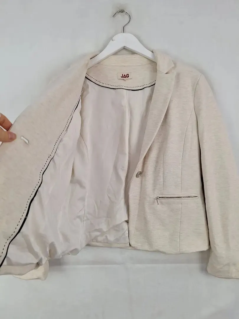 Jag Soft Stretchy Cream Blazer Size 14