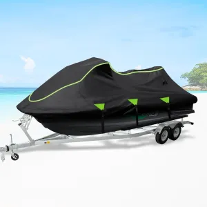 Jet Ski Cover, 115"-120" 1or 3-Seater Watercrafts, Compatible with Yamaha, Seadoo, Kawasaki, Jet Ski Covers UV-Resistant 300D Duty Oxford PU Waterproof