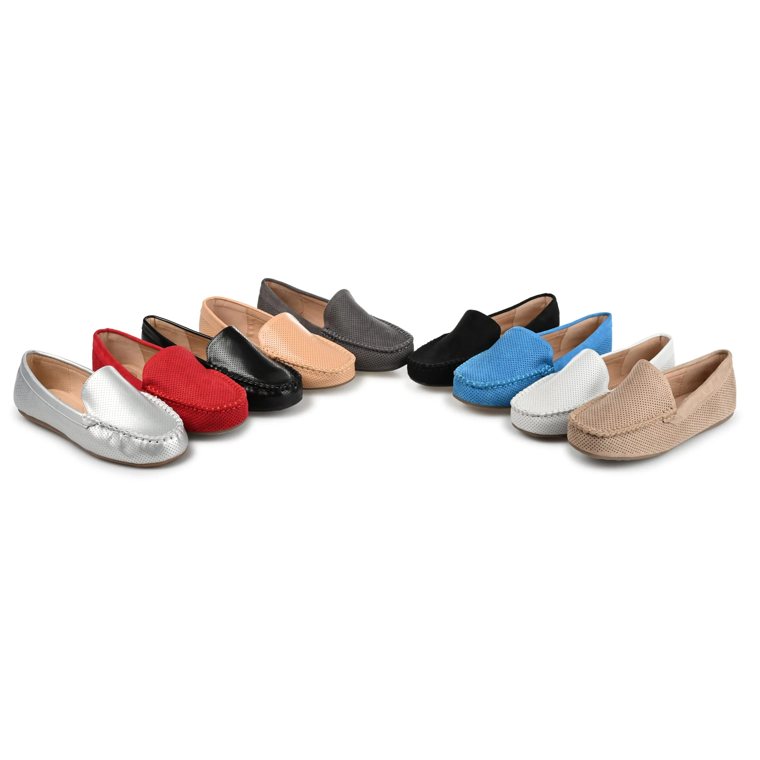 Journee Womens Halsey Wide Width Comfort Insole Slip On Round Toe Loafer
