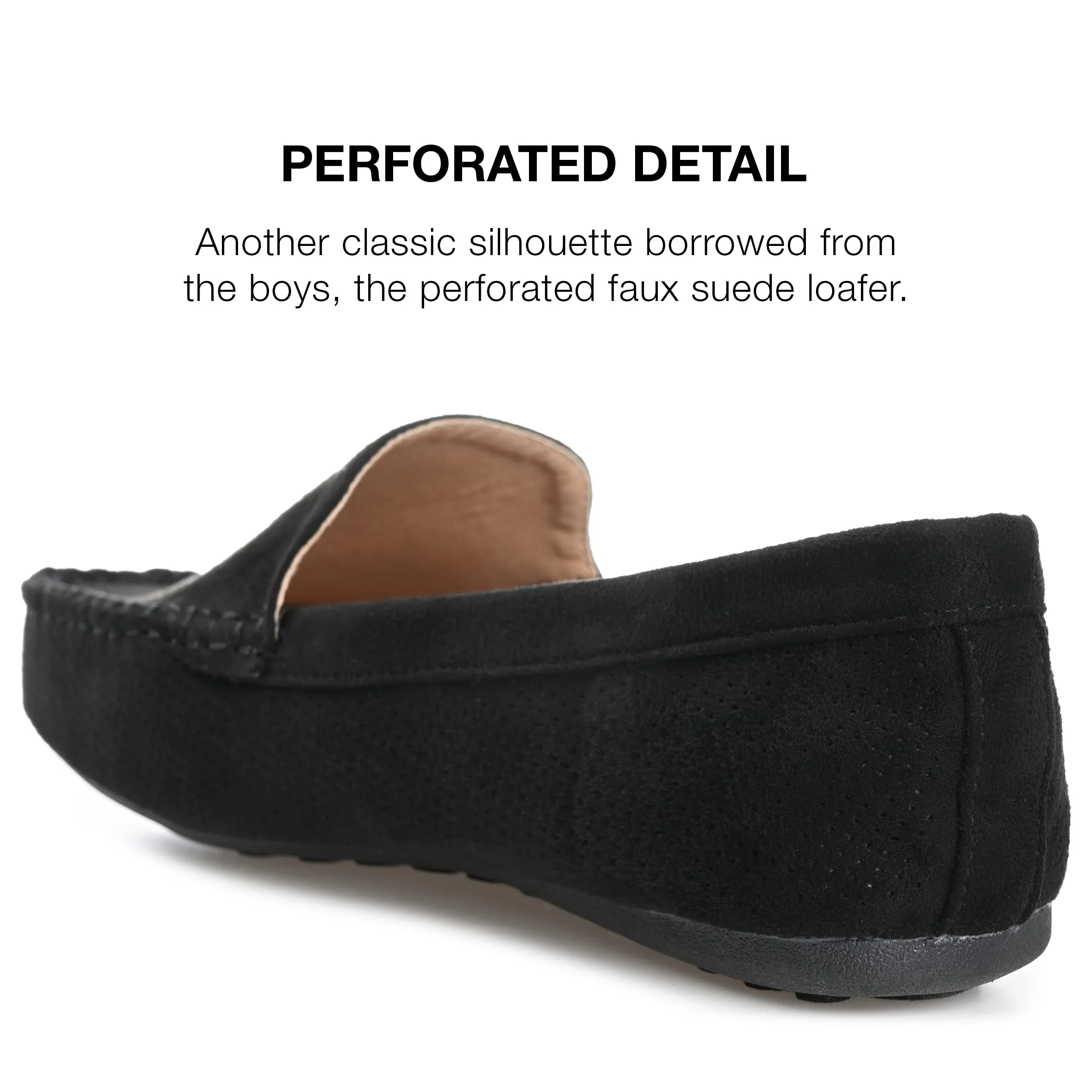 Journee Womens Halsey Wide Width Comfort Insole Slip On Round Toe Loafer