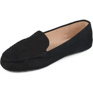 Journee Womens Halsey Wide Width Comfort Insole Slip On Round Toe Loafer