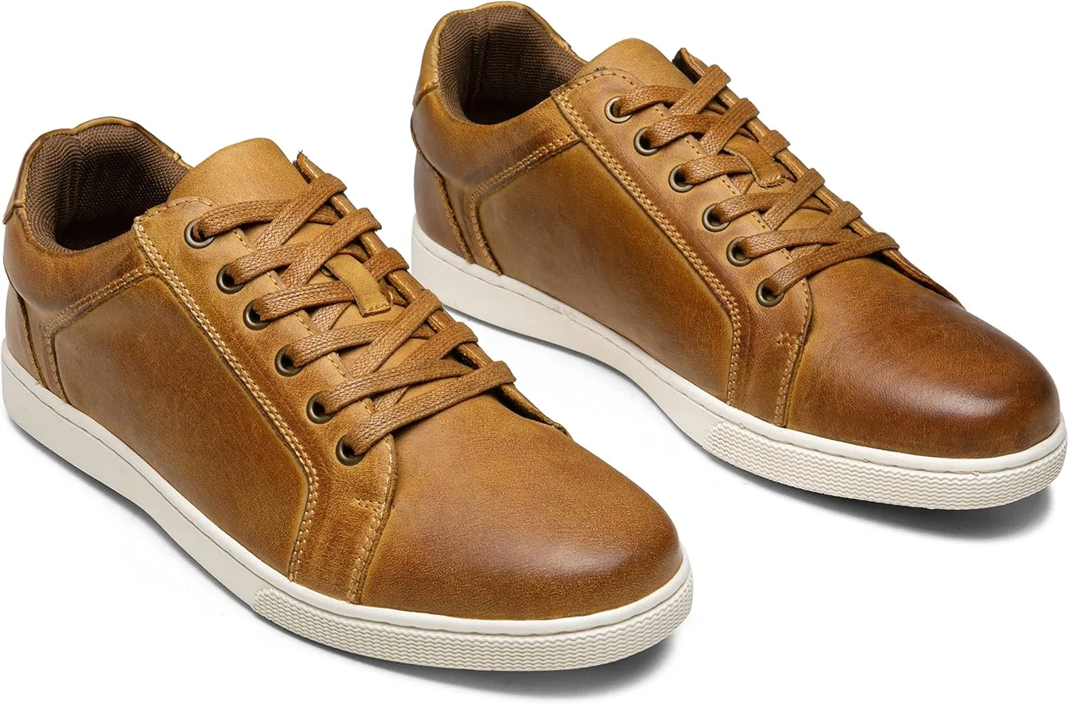 Jousen Men's Sneakers Leather Casual Shoes for Men Business Lace Up Dress Sneaker Mens Shoe