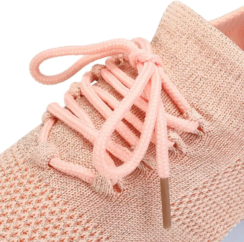JUODVMP Women's Knits Dance Shoes Classical Lace-up Jazz Ballet Flats Casual Walking Sneakers