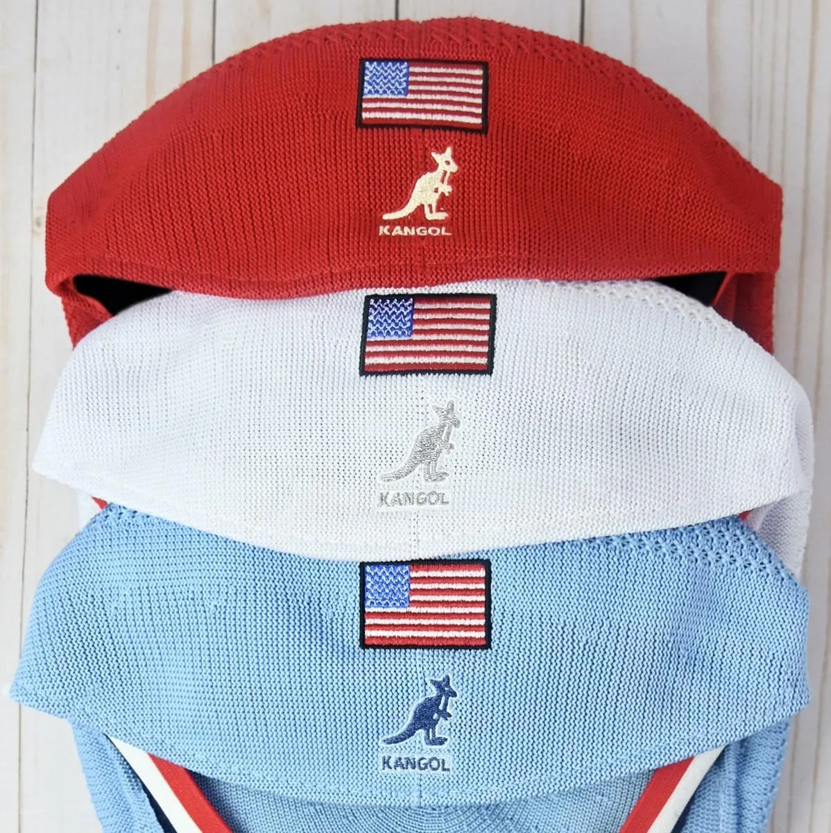 Kangol USA Flag Tropic 504 Ventair Baseball Cap with Flag Unisex-Adults Blue