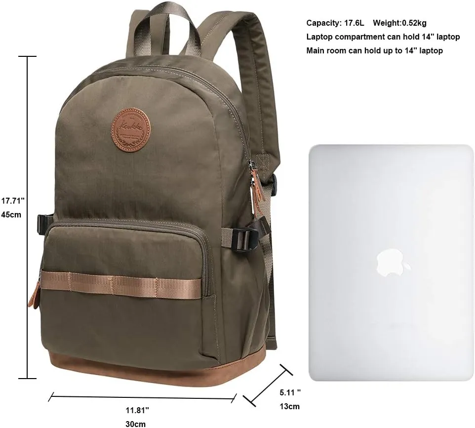 KAUKKO Stylish Oxford Fabric Backpack Travel Rucksack lightweight Hiking Bag Satchel(1005-2-ARMY GREEN)